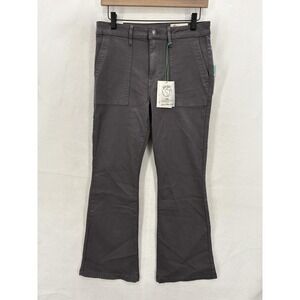Cosmic Blue Love Liya Eco Bootcut Pants Womens 29P Gray Twill Patch Pockets NWT